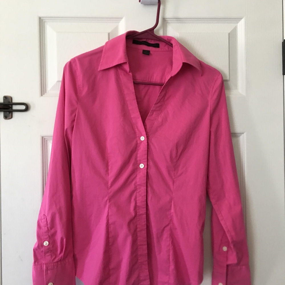 Express hot pink button down shirt